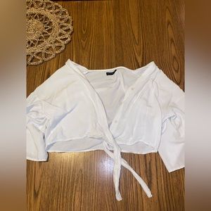 Cotton On White Button Down Crop